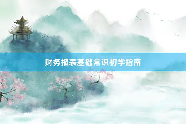 财务报表基础常识初学指南